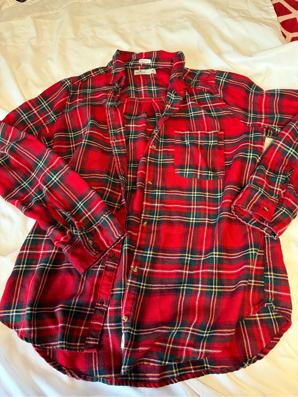 Hollister Red Plaid Button-Down Shirt for Kids